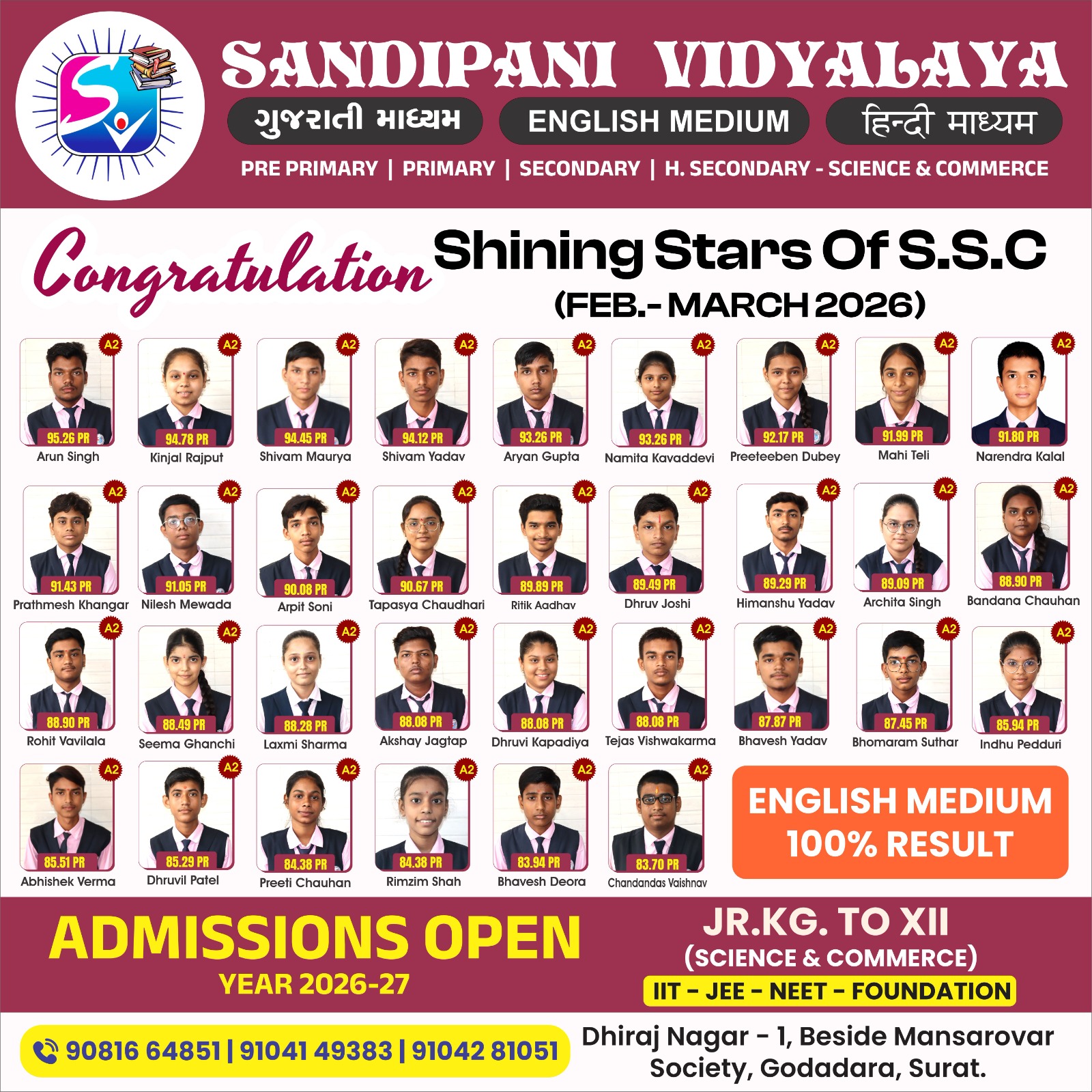 S.S.C (FEB. MARCH 2026) RESULT